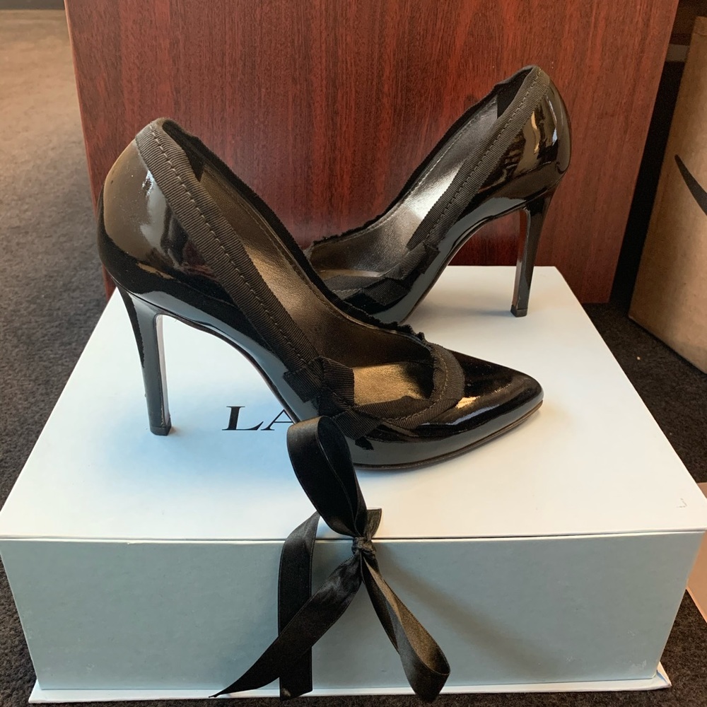 Lanvin Black Patent Heels 36.5